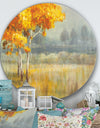 Autumn Landscape - Farmhouse Metal Circle Wall Art