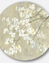 Dogwood in Spring Neutral - Farmhouse Metal Circle Wall Art