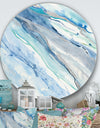 Blue Silver Spring II - Farmhouse Metal Circle Wall Art