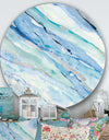 Blue Silver Spring I - Farmhouse Metal Circle Wall Art