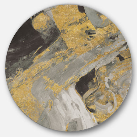 Marble Gold and Black - Glam Metal Circle Wall Art