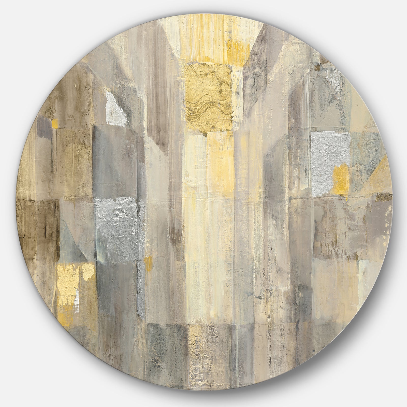 Gold Square Watercolor - Glam Metal Circle Wall Art