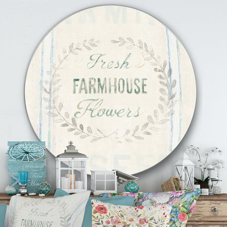 Farmhouse Florals VIII - Farmhouse Metal Circle Wall Art