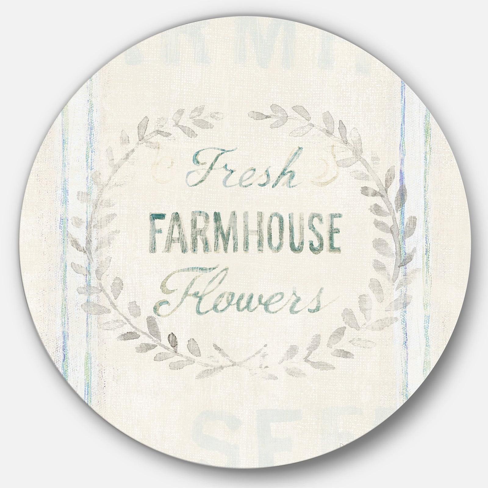 Farmhouse Florals VIII - Farmhouse Metal Circle Wall Art
