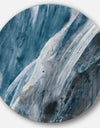 Splash Blue Indigo - Geometric Metal Circle Wall Art