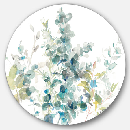 Eucalyptus Natural Element - Farmhouse Metal Circle Wall Art