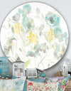 Aqua Rose Natural Element - Farmhouse Metal Circle Wall Art