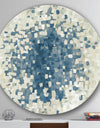 Geometric Blue Spots - Geometric Metal Circle Wall Art