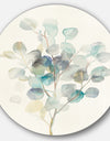 Eucalyptus leaves I - Farmhouse Metal Circle Wall Art