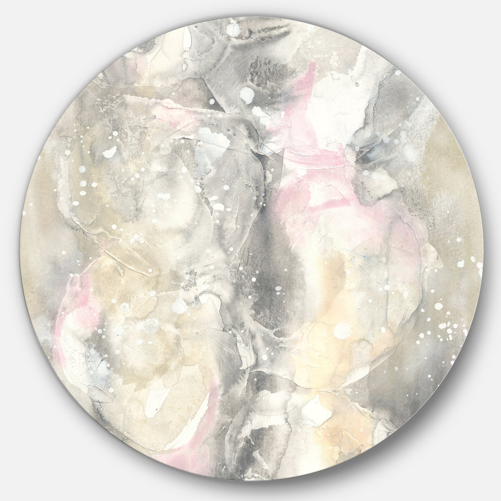Watercolor Snowflakes II - Farmhouse Metal Circle Wall Art