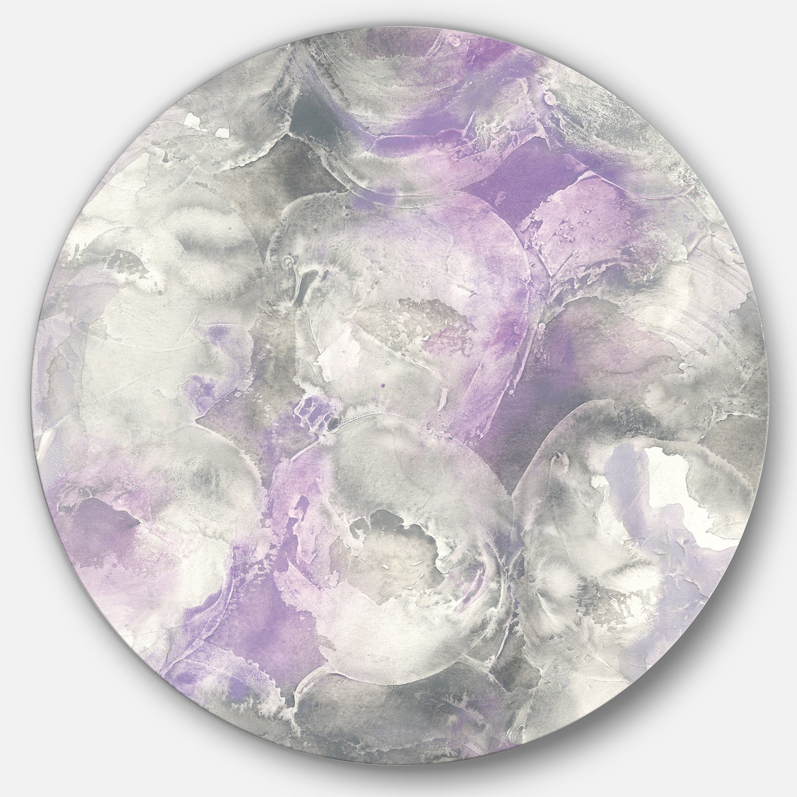 Porch & Den Watercolor Minimal Purple Tones III - Farmhouse Metal Circle Wall Art