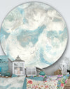 Pale Blue Shade IV - Farmhouse Metal Circle Wall Art