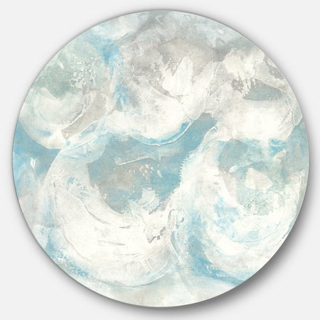 Pale Blue Shade IV - Farmhouse Metal Circle Wall Art