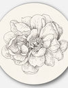 Pen and Ink Florals IV - Geometric Metal Circle Wall Art