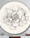 Pen and Ink Florals IV - Geometric Metal Circle Wall Art