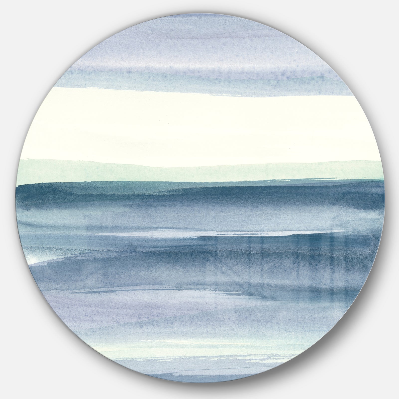 Porch & Den Mint Indigo Dawn I - Farmhouse Metal Circle Wall Art