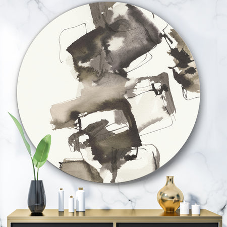 Geometric Glam Square II - Glam Metal Circle Wall Art