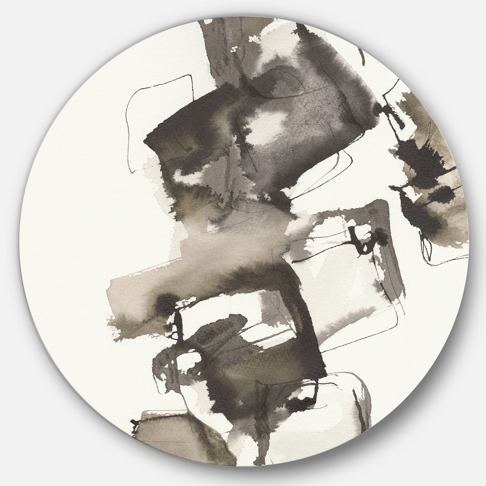 Geometric Glam Square II - Glam Metal Circle Wall Art