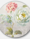 Country Flower Bouquet - Farmhouse Metal Circle Wall Art