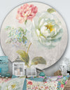 Country Flower Bouquet - Farmhouse Metal Circle Wall Art