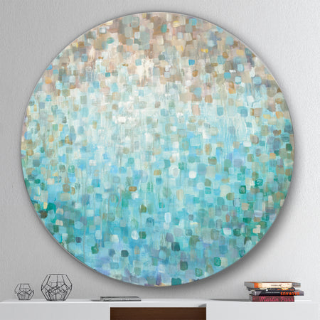 Blocked Abstract - Geometric Metal Circle Wall Art
