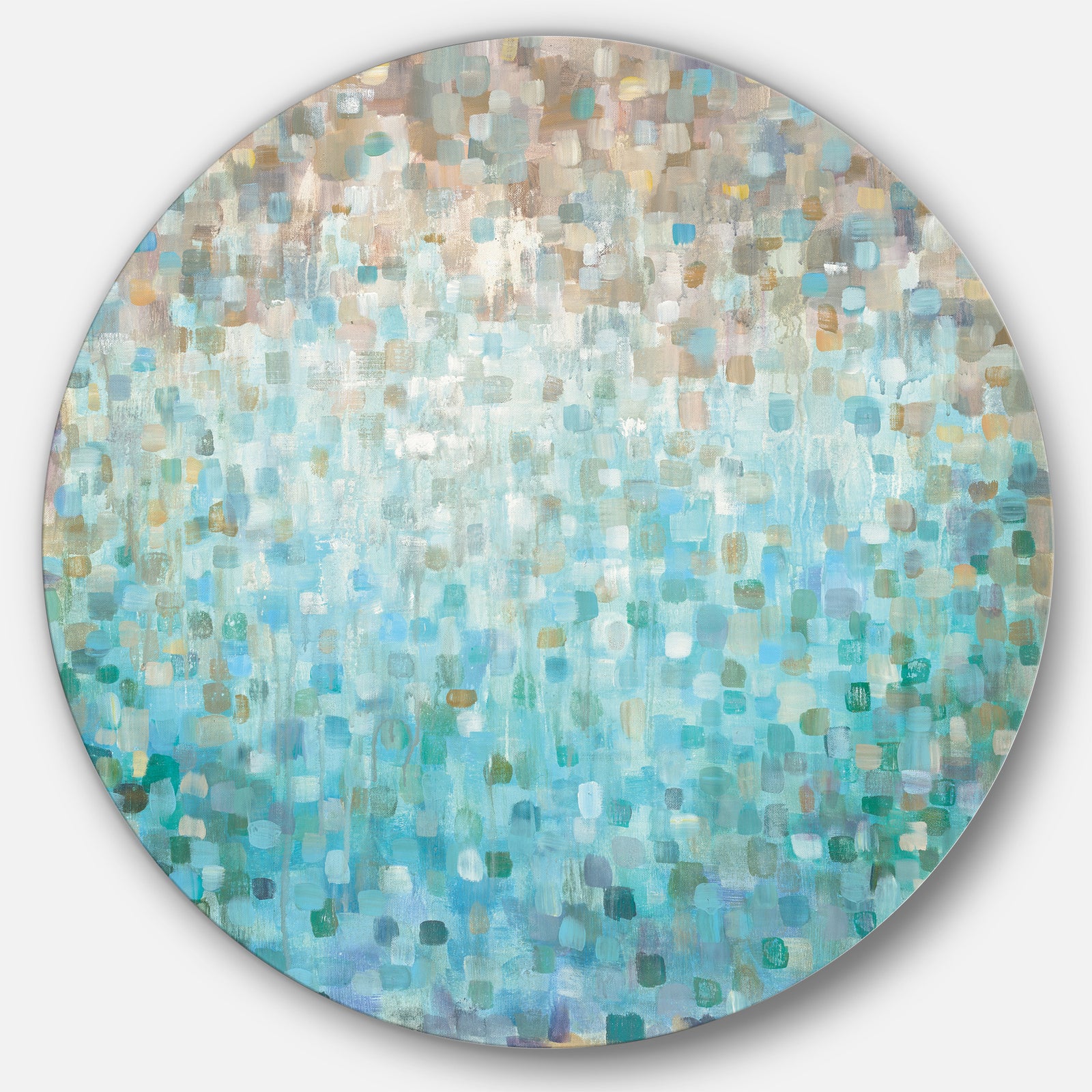 Blocked Abstract - Geometric Metal Circle Wall Art