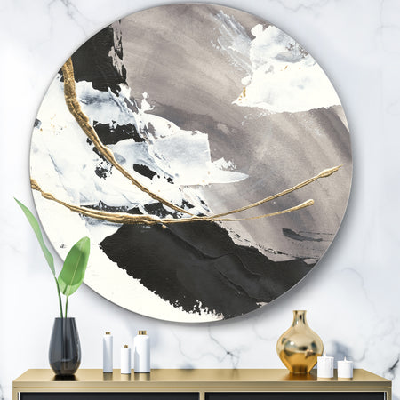 Glam Printed Arcs II - Glam Metal Circle Wall Art