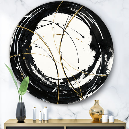 Gold Metallic Circle - Glam Metal Circle Wall Art