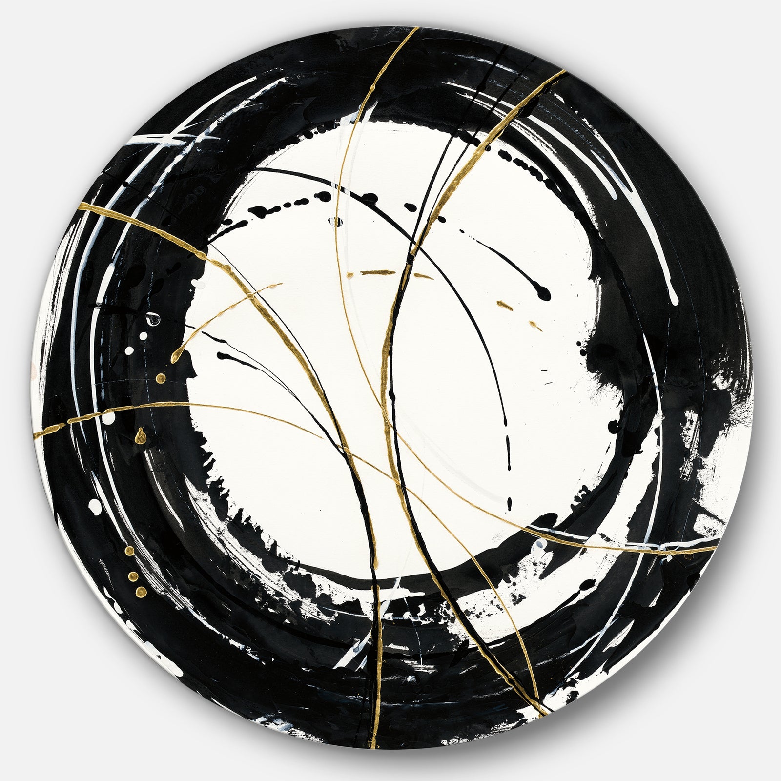Gold Metallic Circle - Glam Metal Circle Wall Art
