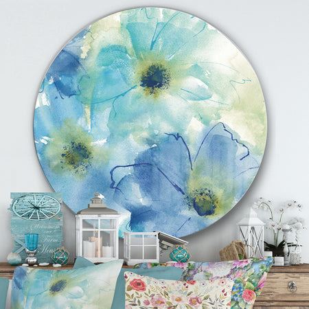 Seashell Cosmos II - Farmhouse Metal Circle Wall Art