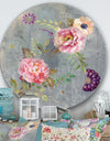 Peonies and Paisley - Farmhouse Metal Circle Wall Art