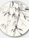 Simplist Bamboo Leaves V - Farmhouse Metal Circle Wall Art