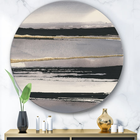 Glamorous Morning Fog III - Glam Metal Circle Wall Art
