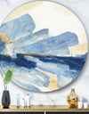 Metallic Gold Indigo I - Glam Metal Circle Wall Art