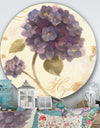 Abundant Hydrangea Flower II - Farmhouse Metal Circle Wall Art