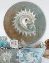 Seashell Treasures from the Sea III - Nautical & Coastal Metal Circle Wall Art