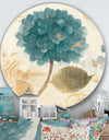 Blue Cottage Flower Hydrangea I - Farmhouse Metal Circle Wall Art