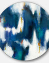 Blue Glam Texture II - Glam Metal Circle Wall Art