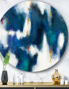 Blue Glam Texture II - Glam Metal Circle Wall Art