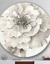 Indigold Grey Peonies I - Geometric Metal Circle Wall Art