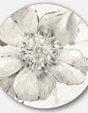 Indigold Grey Peonies III - Geometric Metal Circle Wall Art