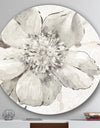 Indigold Grey Peonies III - Geometric Metal Circle Wall Art