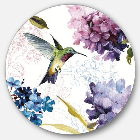 Spring Nectar Square II - Farmhouse Metal Circle Wall Art