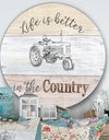 Farmhouse Moment Tractors - Farmhouse Metal Circle Wall Art