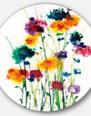 Porch & Den Indigo, Green And Yellow Watercolor - Farmhouse Metal Circle Wall Art