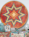 Moroccan Orange Tiles Collage I - Farmhouse Metal Circle Wall Art