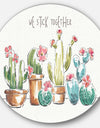 Desert Botanical Bloom III - Farmhouse Metal Circle Wall Art