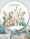 Desert Botanical Bloom III - Farmhouse Metal Circle Wall Art