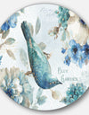 Porch & Den Indigold Bird Cottage Family V - Farmhouse Metal Circle Wall Art