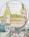 White Chardonnay Wine Bottles - Farmhouse Metal Circle Wall Art